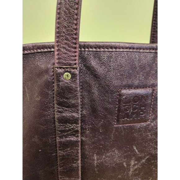 Longchamp Shoulder Handbag Tote purple Genuine Leather Rhinestone Large (PF) - Picture 11 of 16